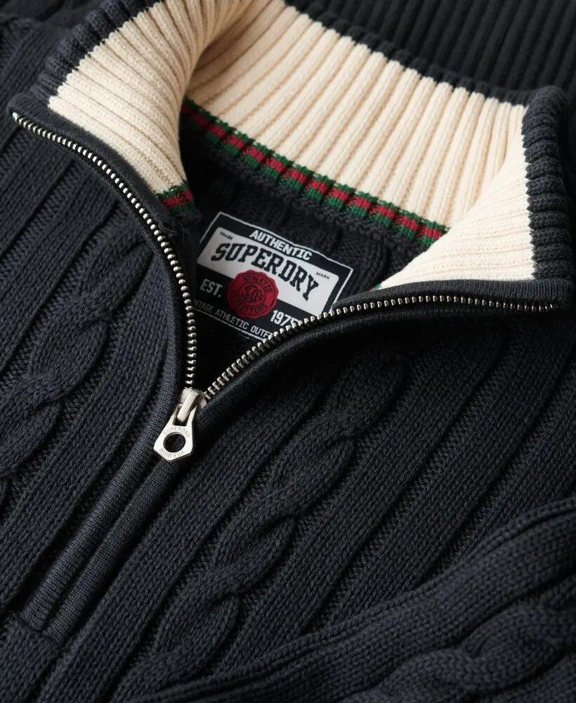 superdry Knit Rugby Henley w kolorze Cable Navy 6/7