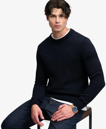 superdry Sweter Preppy z bawełny 100% organicznej – relaxed fit – SAILCLOTH