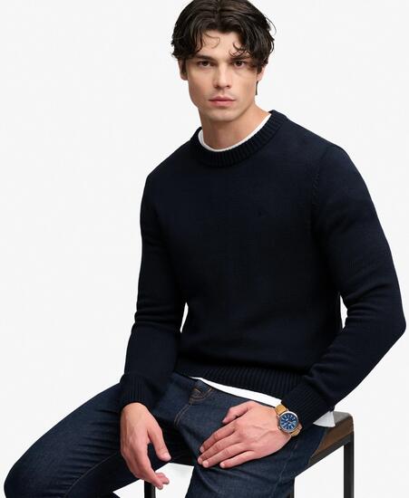 superdry Sweter Preppy z bawełny 100% organicznej – relaxed fit – SAILCLOTH