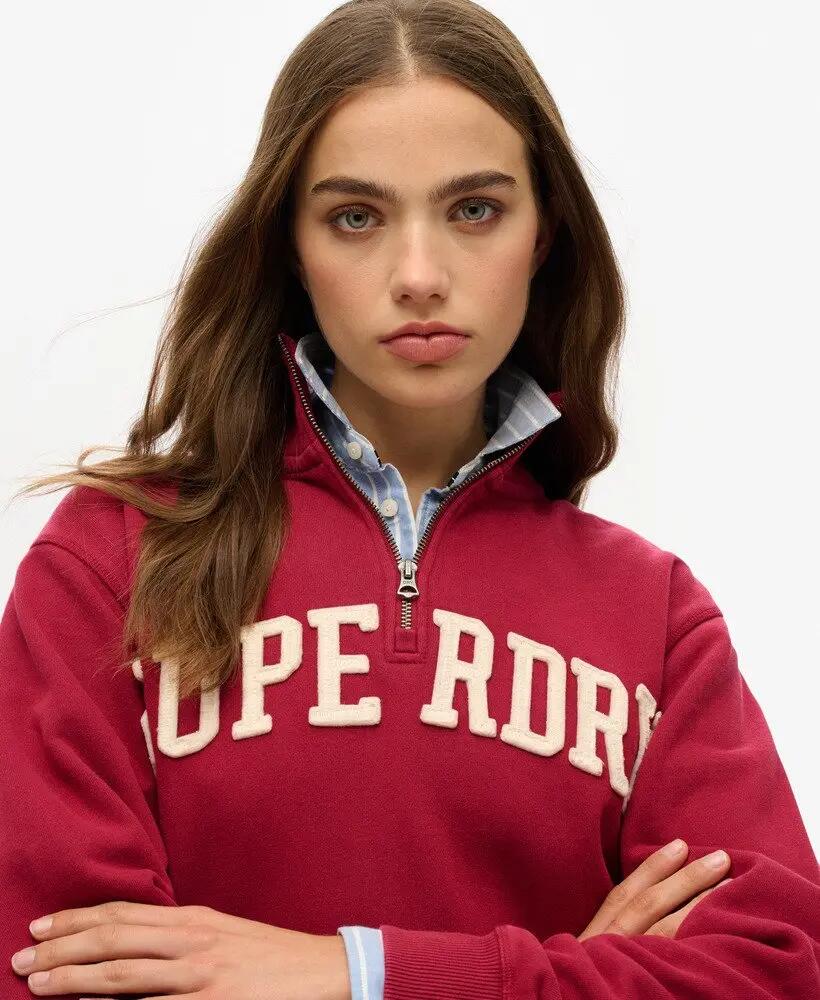 superdry Felpa Athletic Essentials Applique Half Zip in cotone – Vestibilità 3/5
