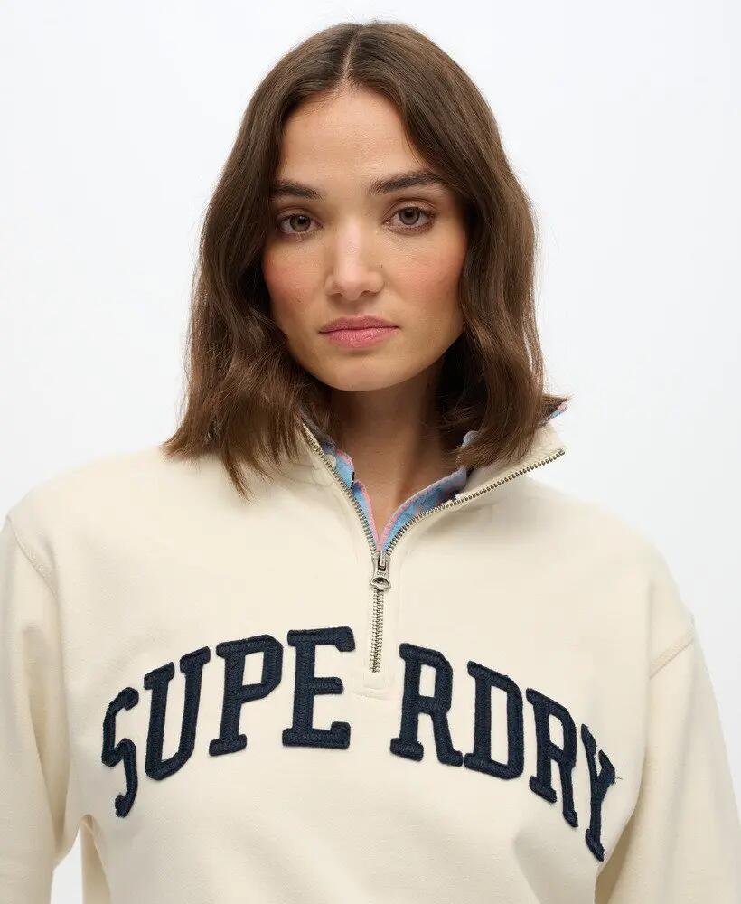 superdry Felpa Athletic Essentials con mezza zip e applicazione in cotone 100% 4/6