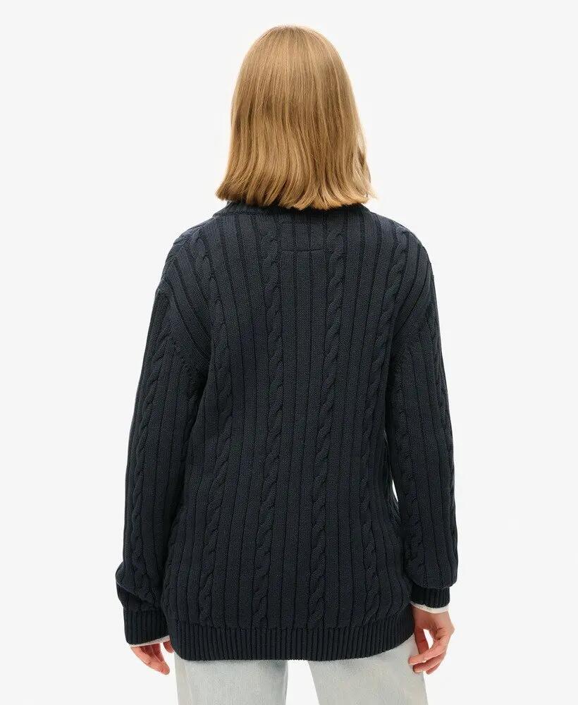 superdry Knit Rugby Henley w kolorze Cable Navy 4/7