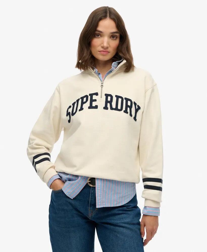 superdry Felpa Athletic Essentials con mezza zip e applicazione in cotone 100% 3/6