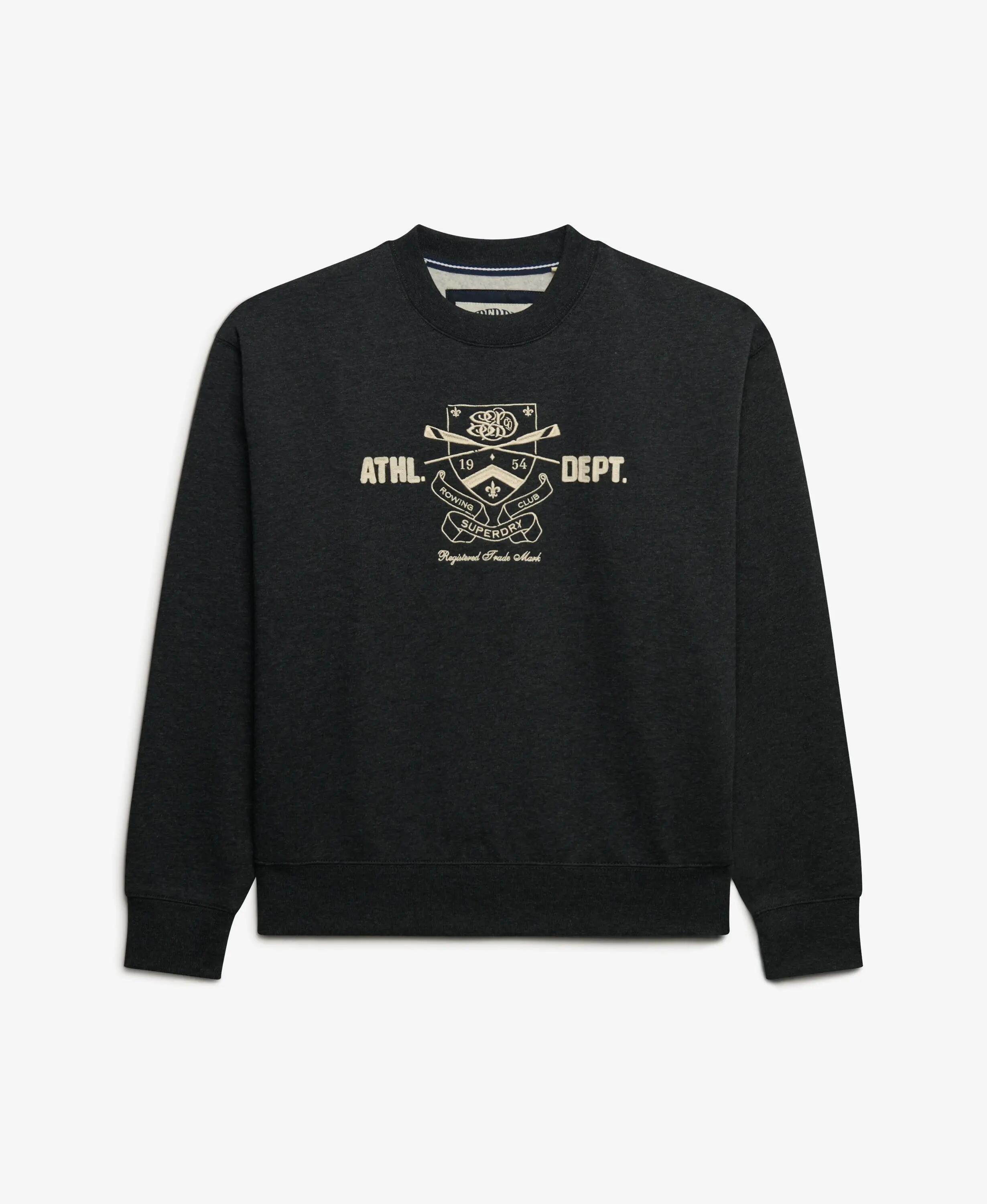 superdry Country Club Crew Sweatshirt – relaxed fit, Phantom Black Marl 7/7