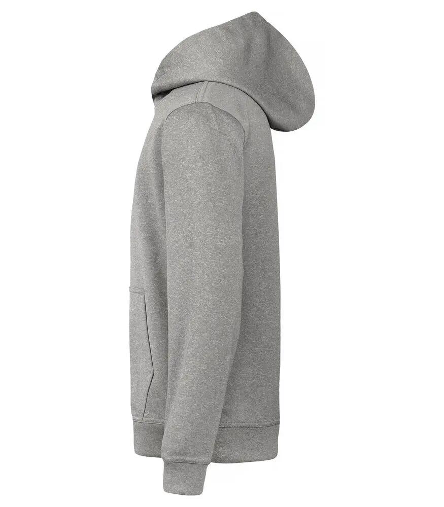 clique Basic Active Hoody Junior - 100% spun dyed poliéster, Grey Melange 3/4