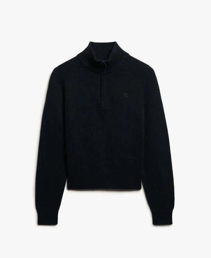 superdry Essentials Slim Half Zip Knit – 100% algodón orgánico, corte slim 6/6
