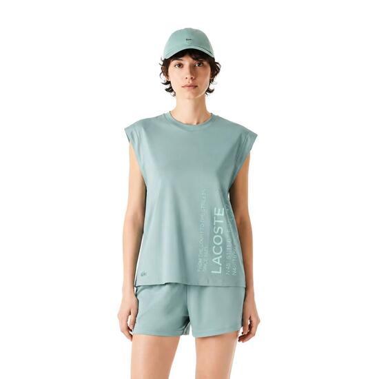 Lacoste Damen-Tanktop aus Baumwolle, ärmellos, grün
