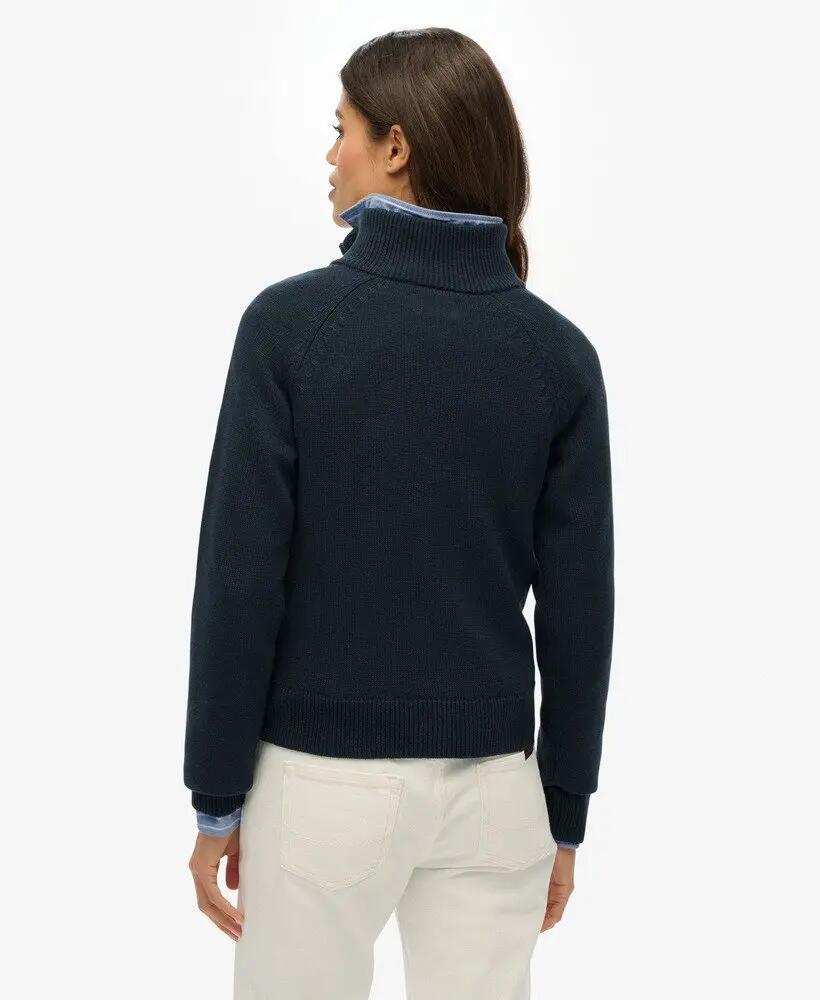 superdry Essentials Slim Half Zip Knit – 100% algodón orgánico, corte slim 5/6