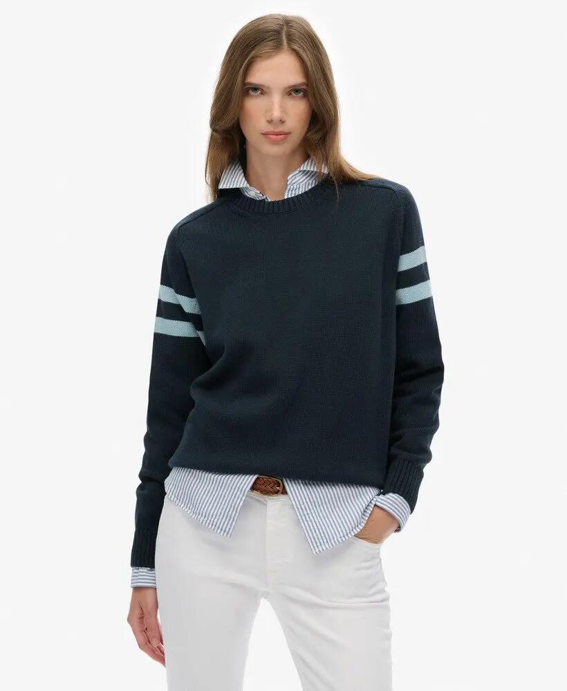 superdry Camisola Relaxed Stripe em 100% algodão - DEEP NAVY 2/5