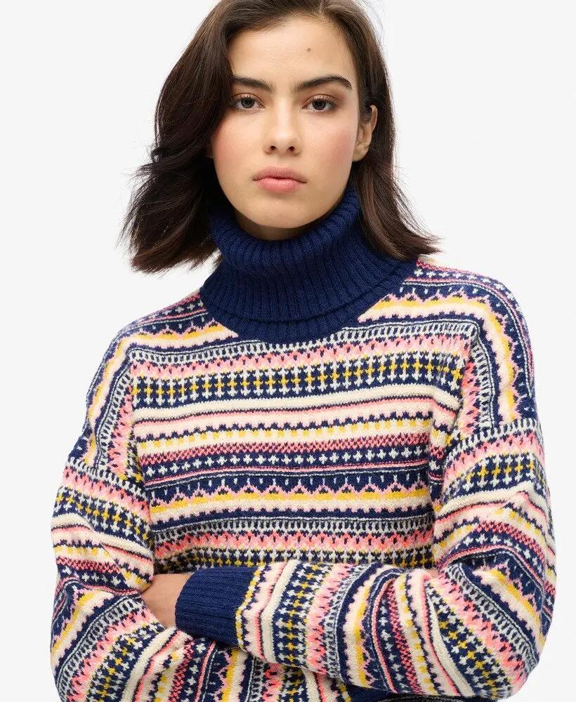 superdry Maglione a Righe Testurizzato - Winter Navy Multi 3/6