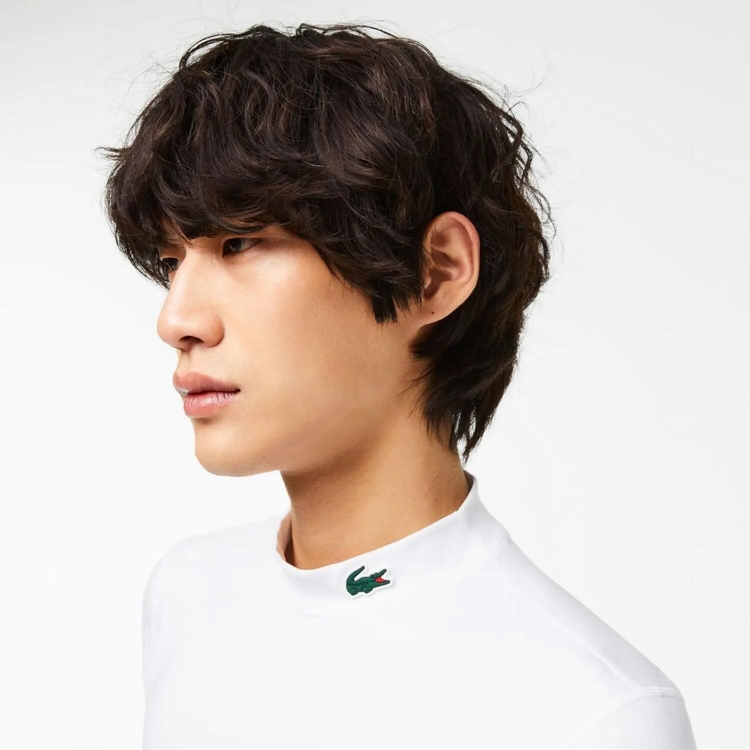 T-shirt d'entraînement Lacoste Sport à manches longues pour homme Blanc 4/6