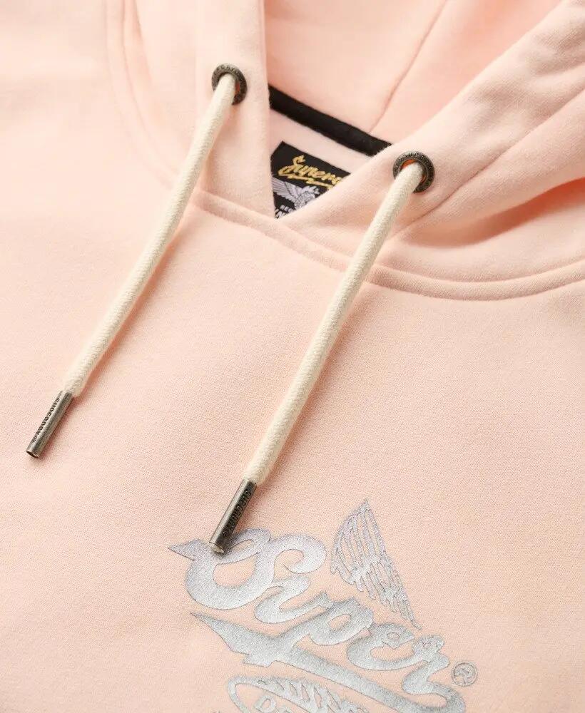 superdry Sweat à capuche Athletic Metallic en coton-polyester – Pink Clay 5/5