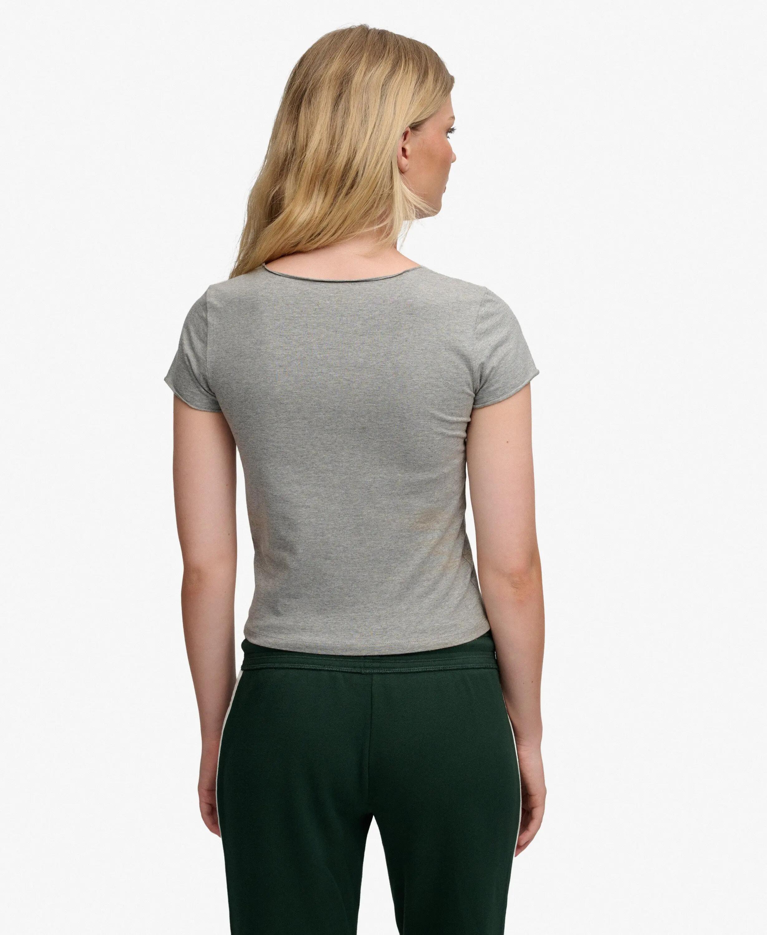 superdry Kurzarm-Shirt Athletic Essentials Gathered – grau meliert – GREY MARL 5/7