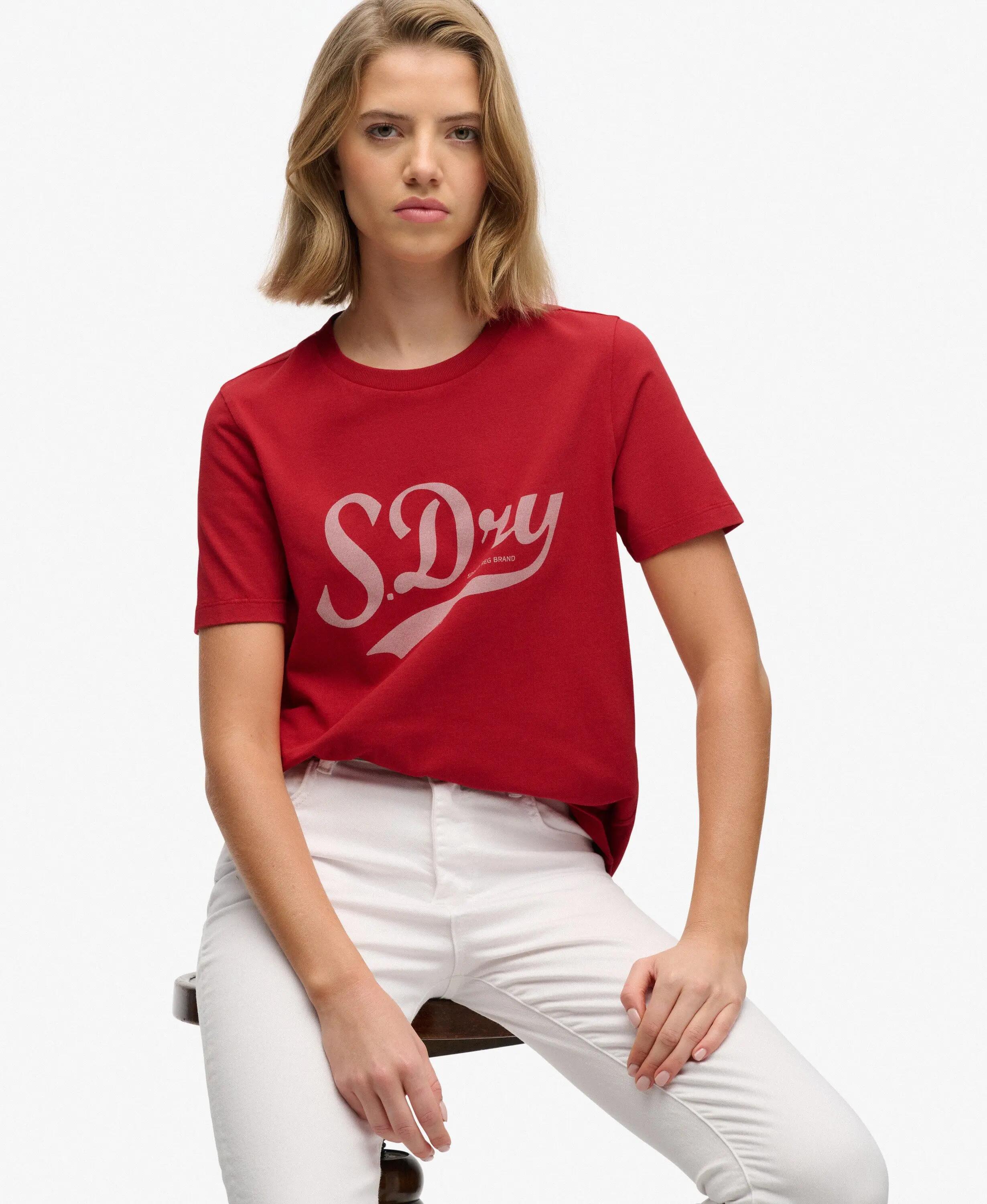 superdry Varsity Script T-Shirt – 100% biologisch katoen, relaxed fit 2/7