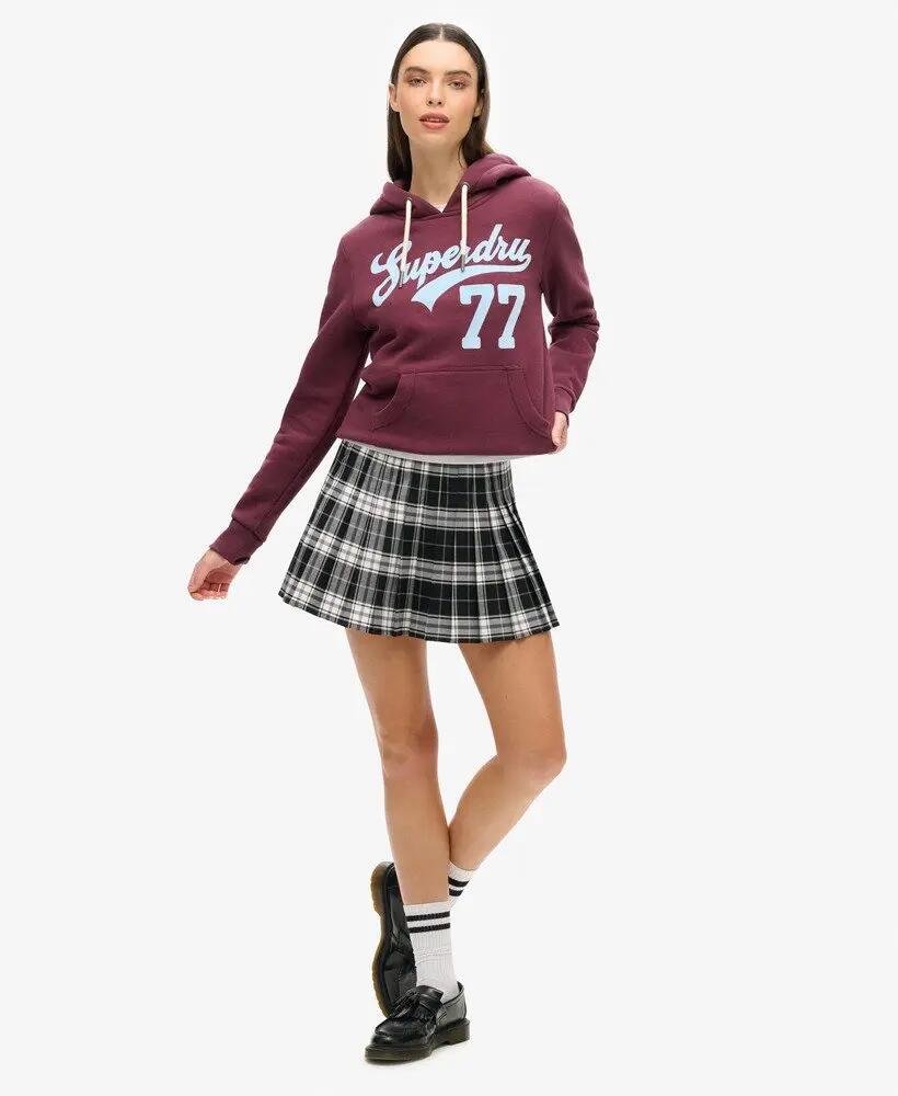 superdry Super 77 Hood felpa donna in misto cotone – Fig Purple 2/5