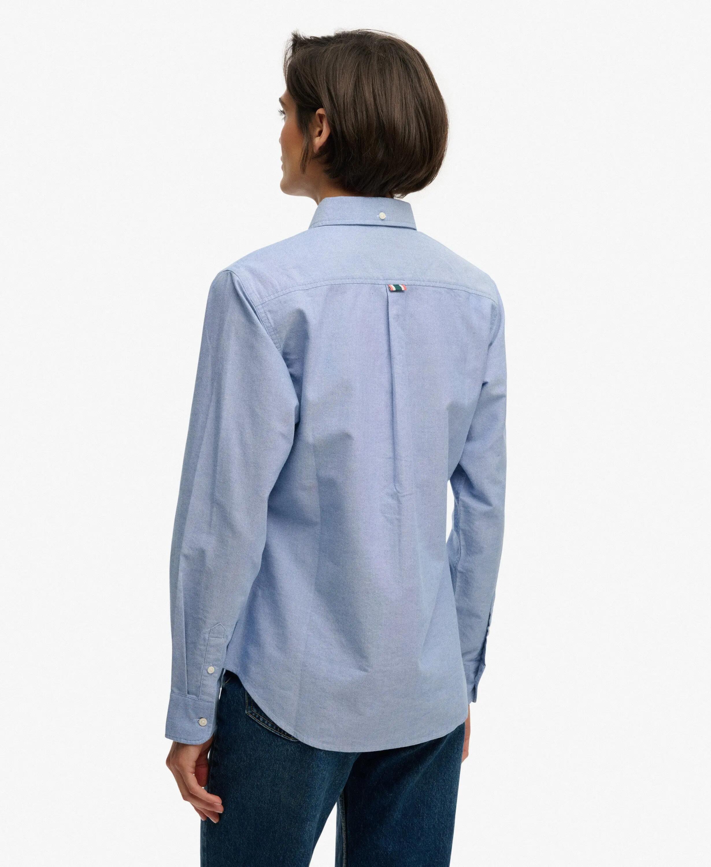 superdry Camicia Slim Oxford manica lunga – 100% cotone biologico – AZURE BLUE 5/5