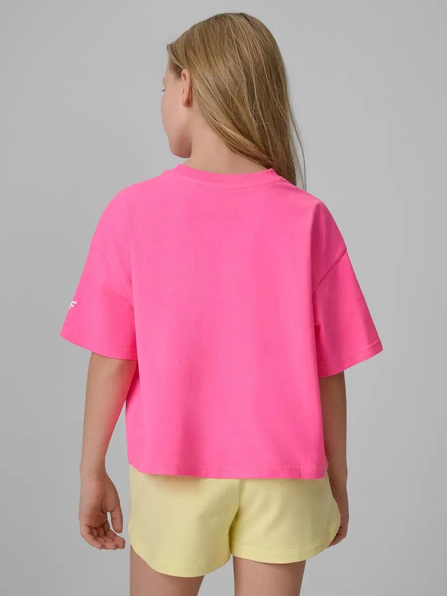 T-shirt loose z nadrukiem dziewczęcy 4F 4FJRSS26TTSHF3908 2/6