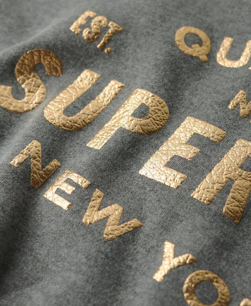 superdry Bluza Luxe Metallic Logo w kolorze Rich Charcoal Marl 5/6