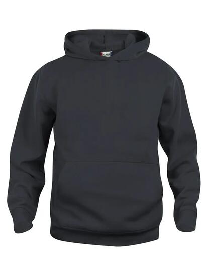 clique Basic Hoody Junior - sweat à capuche noir, tissu doux anti-boulochage –