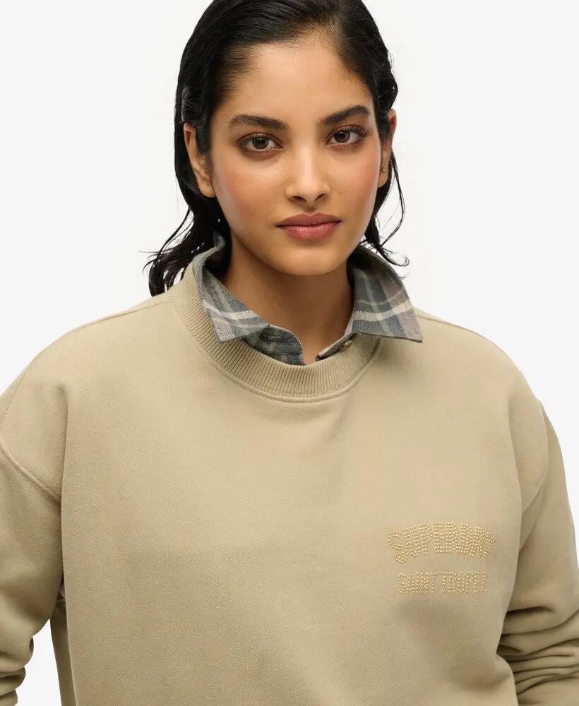 superdry Sport Luxe Loose Crew camisola em algodão reciclado 3/6