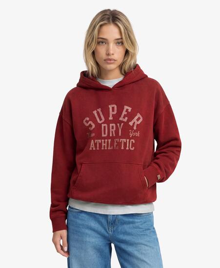 superdry Athletic Essentials Relaxed Hoodie – vestibilità oversize 100% cotone