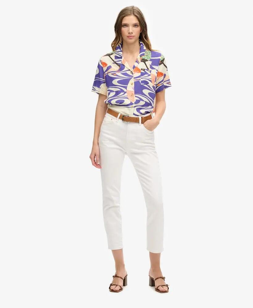 superdry Chemise Beach Resort imprimée en viscose – Ryusui Blue 2/6