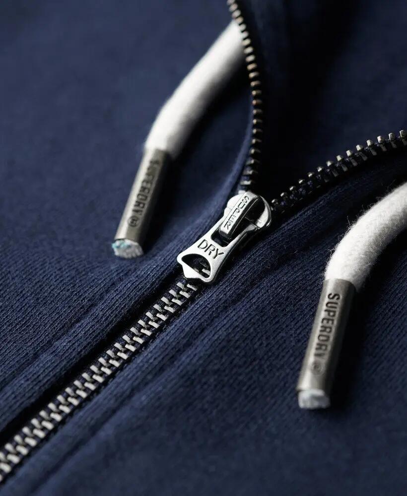 superdry Embellish Archive Ziphood sweat à capuche zippé en coton – RICH NAVY 5/7