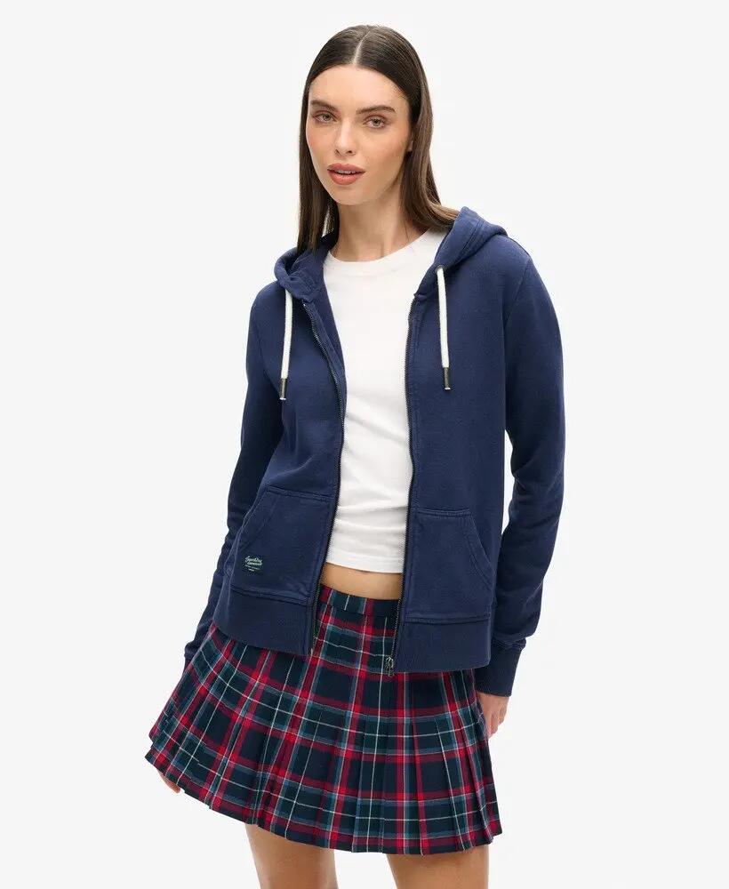 superdry Embellish Archive Ziphood sweat à capuche zippé en coton – RICH NAVY 4/7