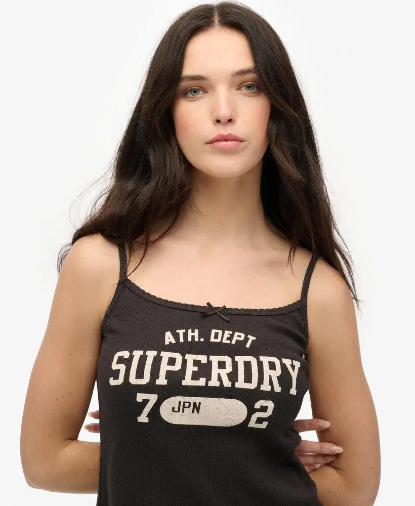 superdry Top Athletic Essentials pointelle in cotone biologico 3/5