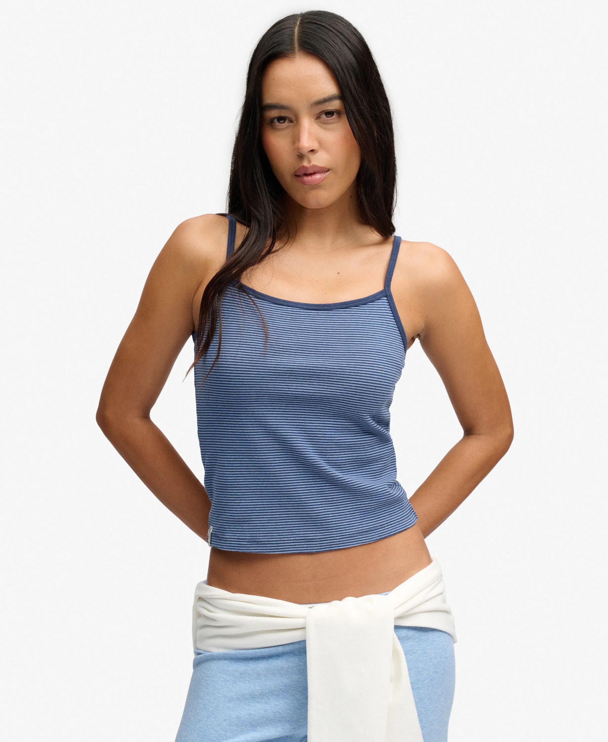 superdry Top a righe Athletic Essentials con spalline sottili 2/7
