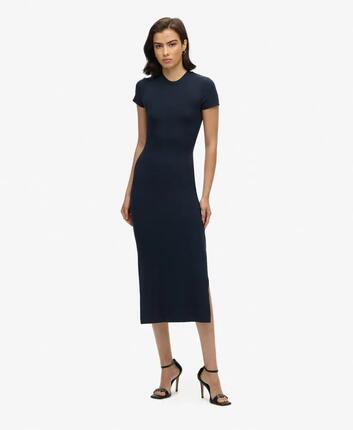 superdry Midi T‑Shirt Kleid aus Viskose mit Stretch