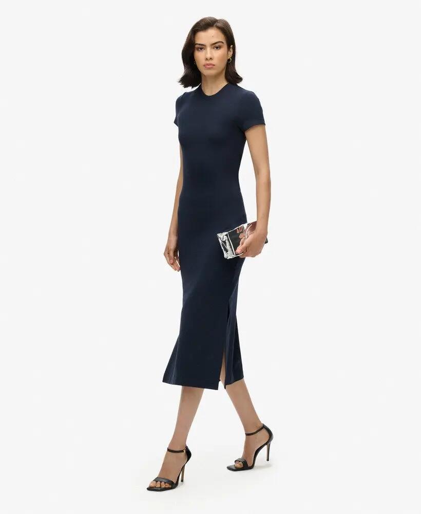 superdry Midi T-Shirt Dress em viscose elástica – corte slim 2/7