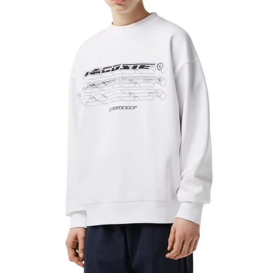 Sweatshirt Homme Lacoste SH5540 Coupe Ample Blanc