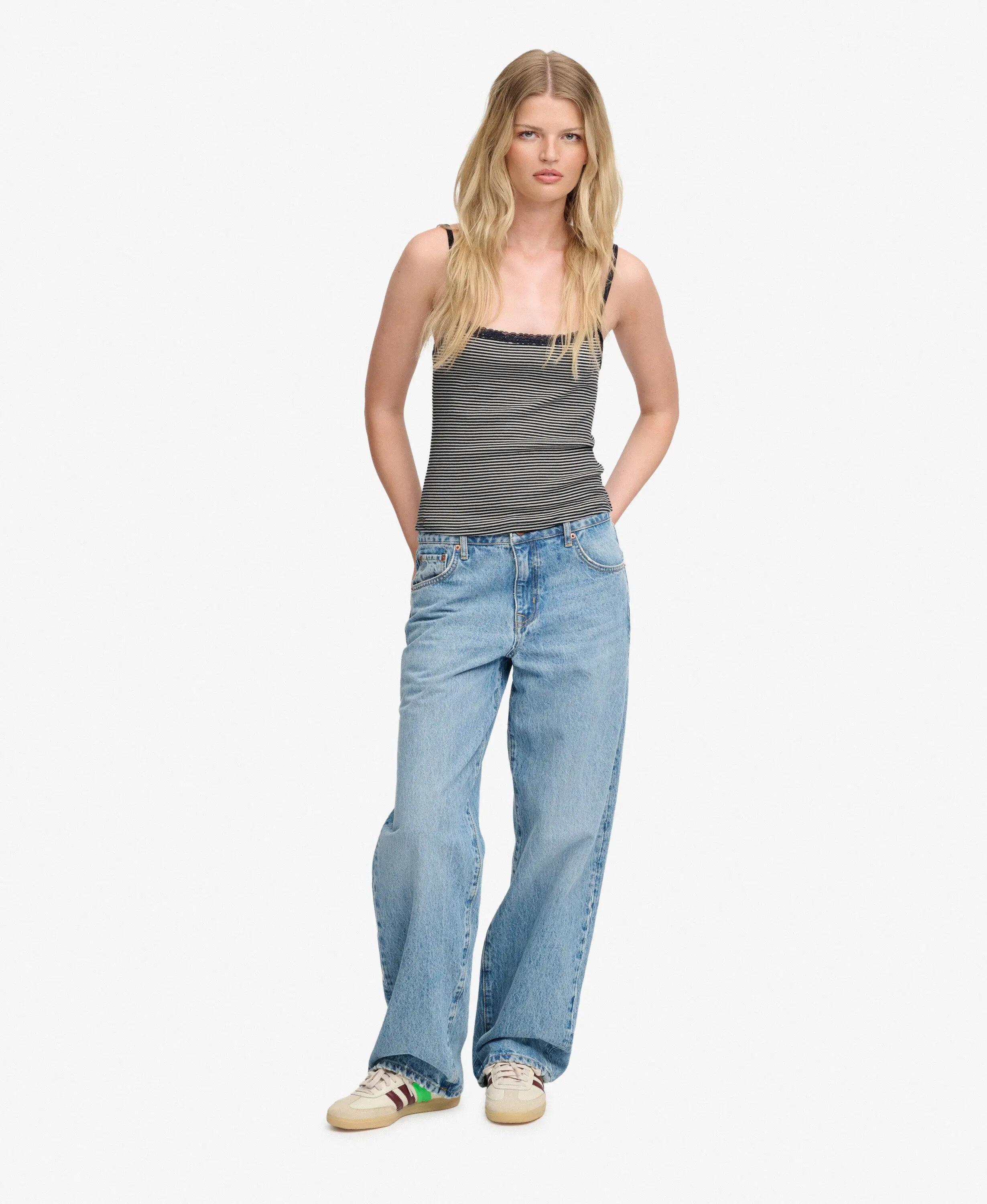 superdry Athletic Essential Lace Cami Top – Slim, 100% algodão – Eclipse Navy 2/5