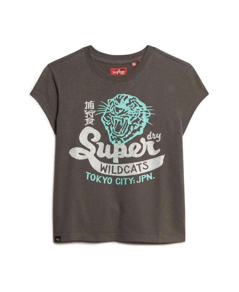 superdry T-shirt manches courtes à épaulettes avec motif embelli 6/7