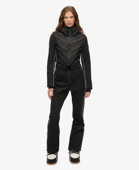 superdry Luxe Ski Suit – combinaison de ski slim imperméable – Black