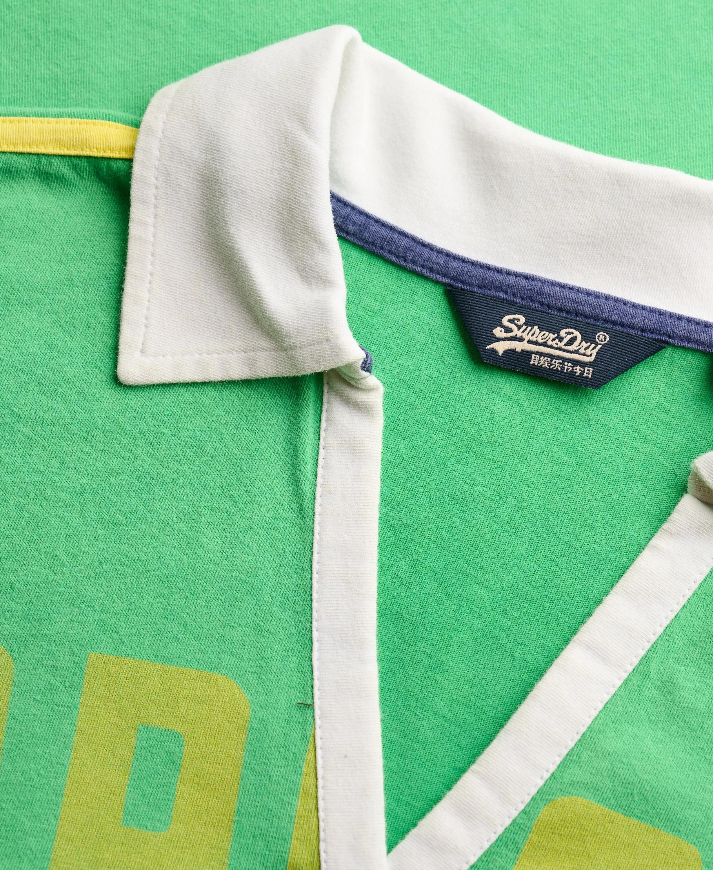 superdry Football‑Polo‑T‑Shirt – Slim Fit, 100% Baumwolle – Brazil Green 6/7