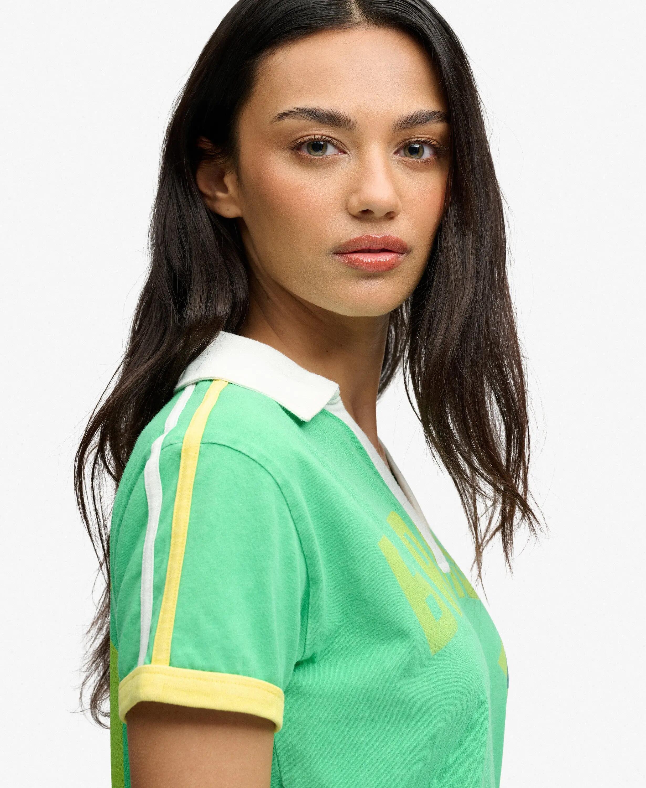superdry Football‑Polo‑T‑Shirt – Slim Fit, 100% Baumwolle – Brazil Green 4/7
