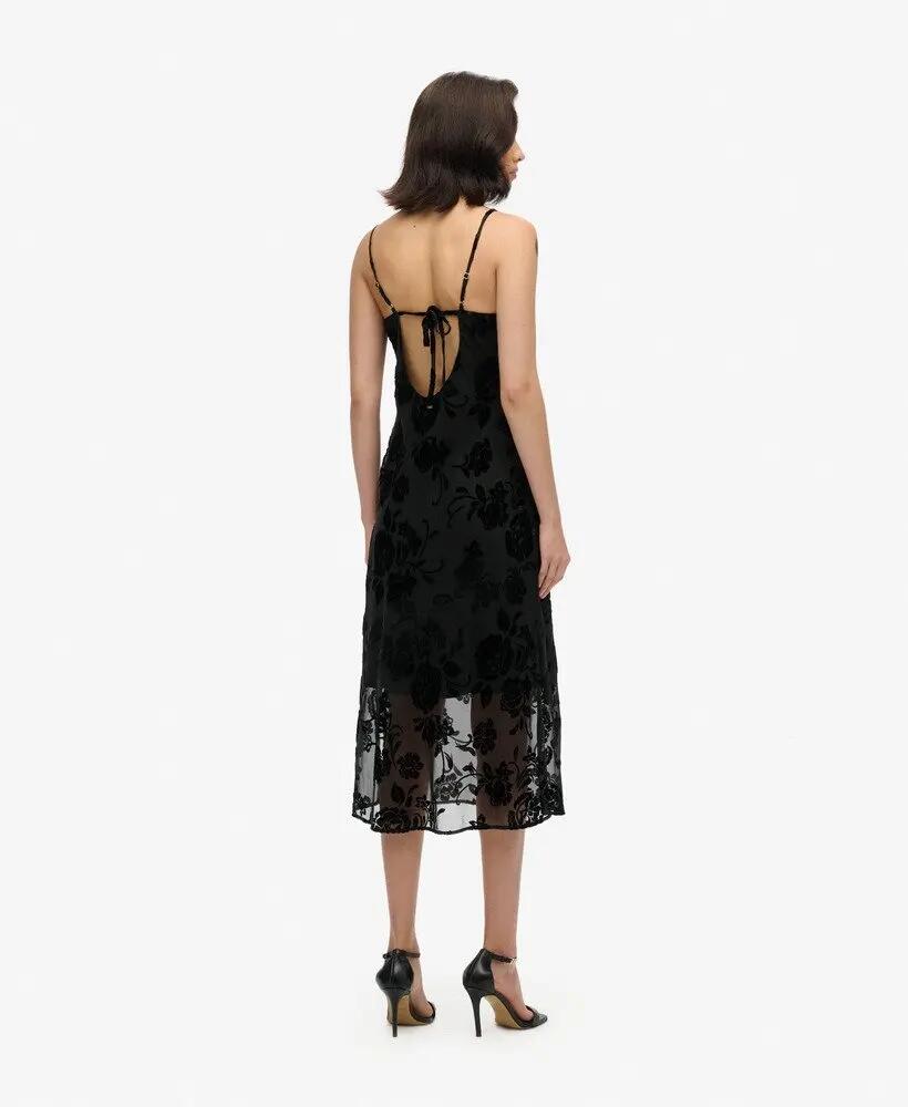 superdry Vestido Devore Cowl Maxi Slip – Black Floral 4/6
