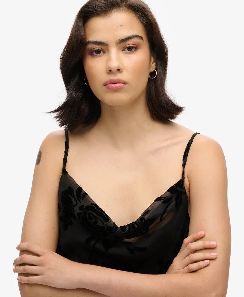 superdry Vestido Devore Cowl Maxi Slip – Black Floral 3/6