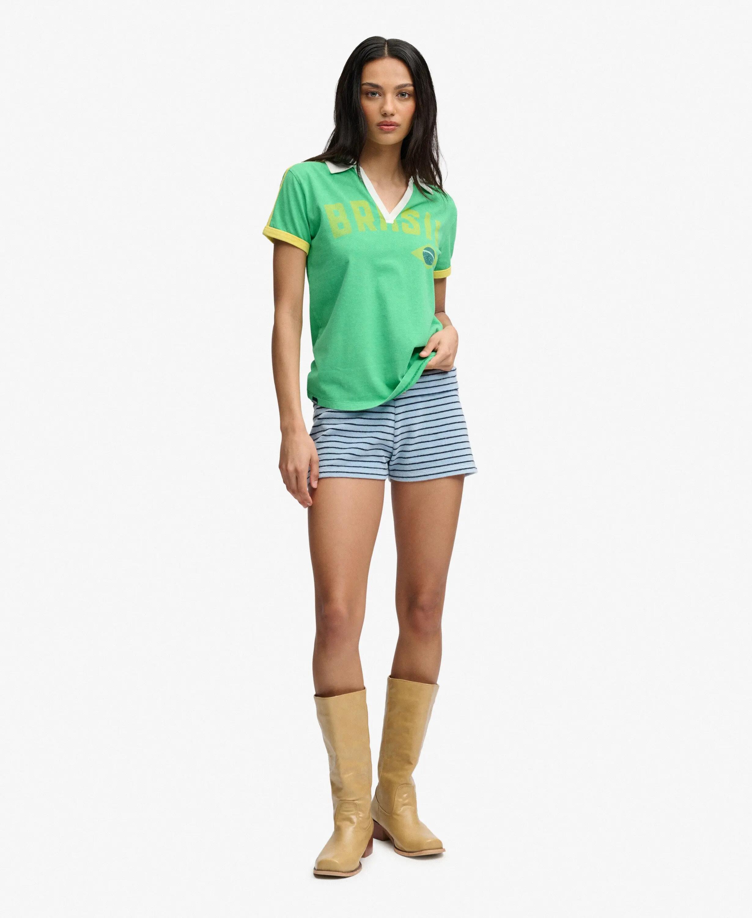 superdry Football‑Polo‑T‑Shirt – Slim Fit, 100% Baumwolle – Brazil Green 3/7