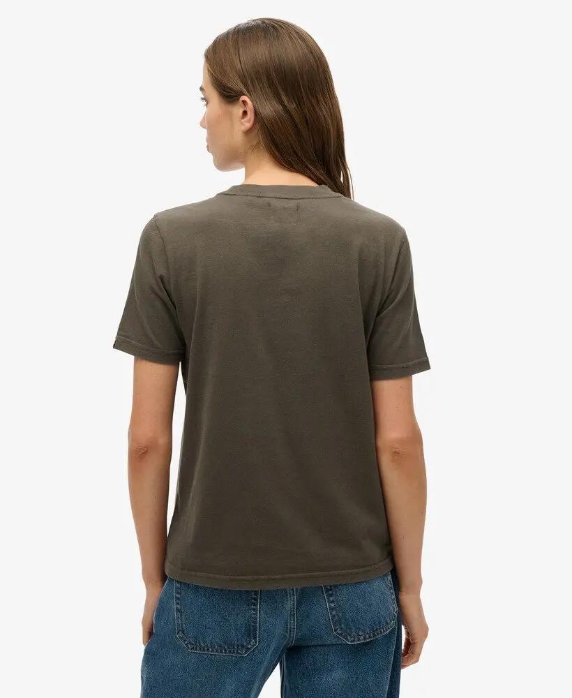 superdry Venue Metallic Relaxed T‑Shirt 100% Bawełna Organiczna – Vintage Black 4/6