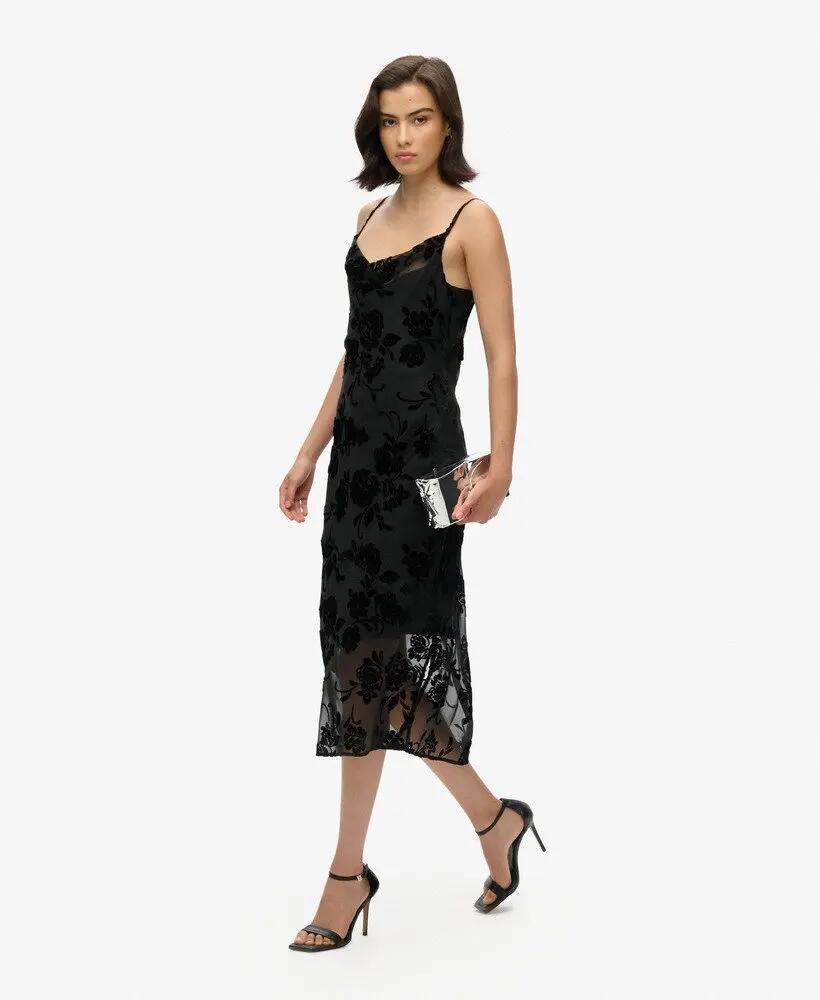 superdry Vestido Devore Cowl Maxi Slip – Black Floral 2/6