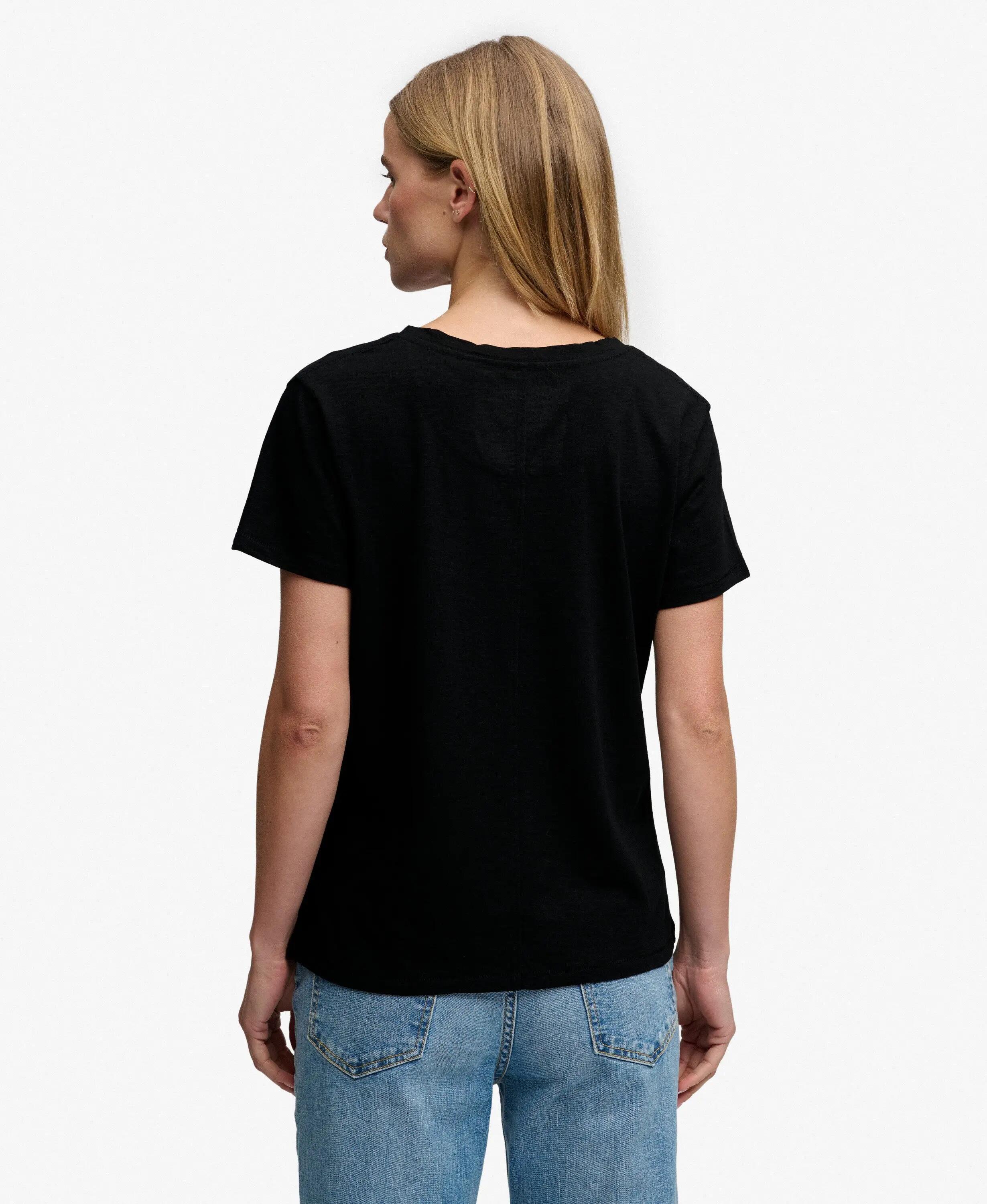 superdry T‑shirt Studios Slub Ricamato in Cotone‑Lyocell – Black 5/5