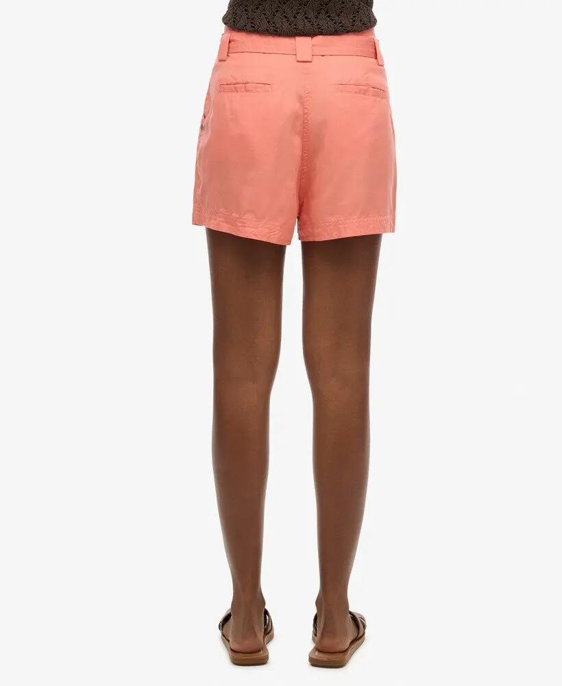 superdry Desert Paperbag Shorts en Tencel™ Pomegranate 3/5