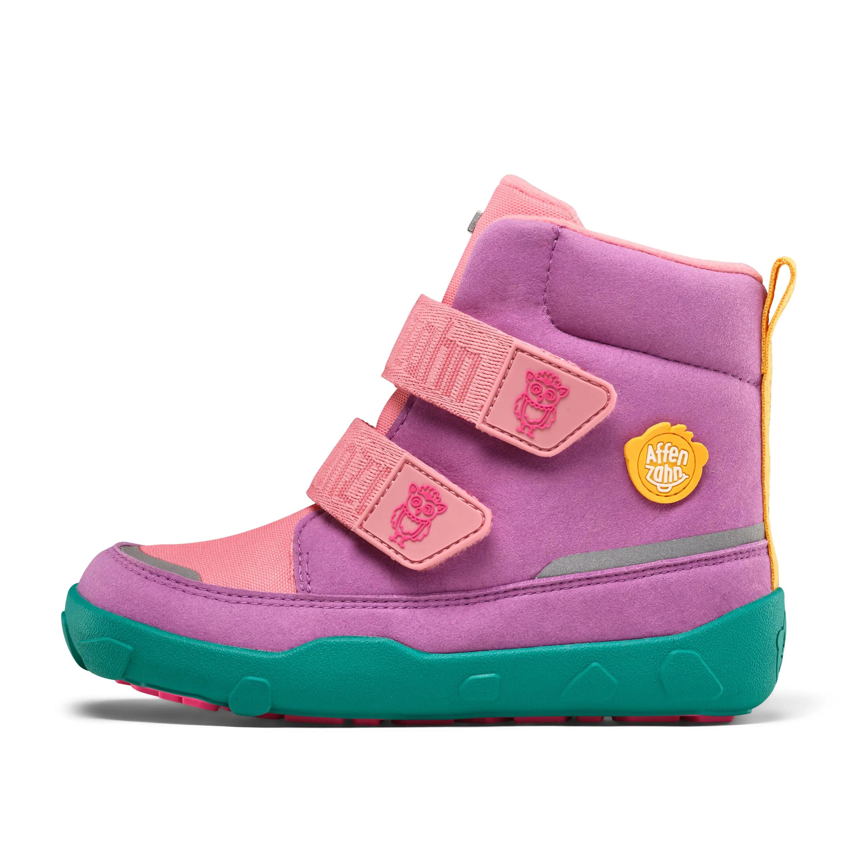Botas barefoot de inverno - Comfy Owl - Vegan, impermeáveis - Rosa 4/9