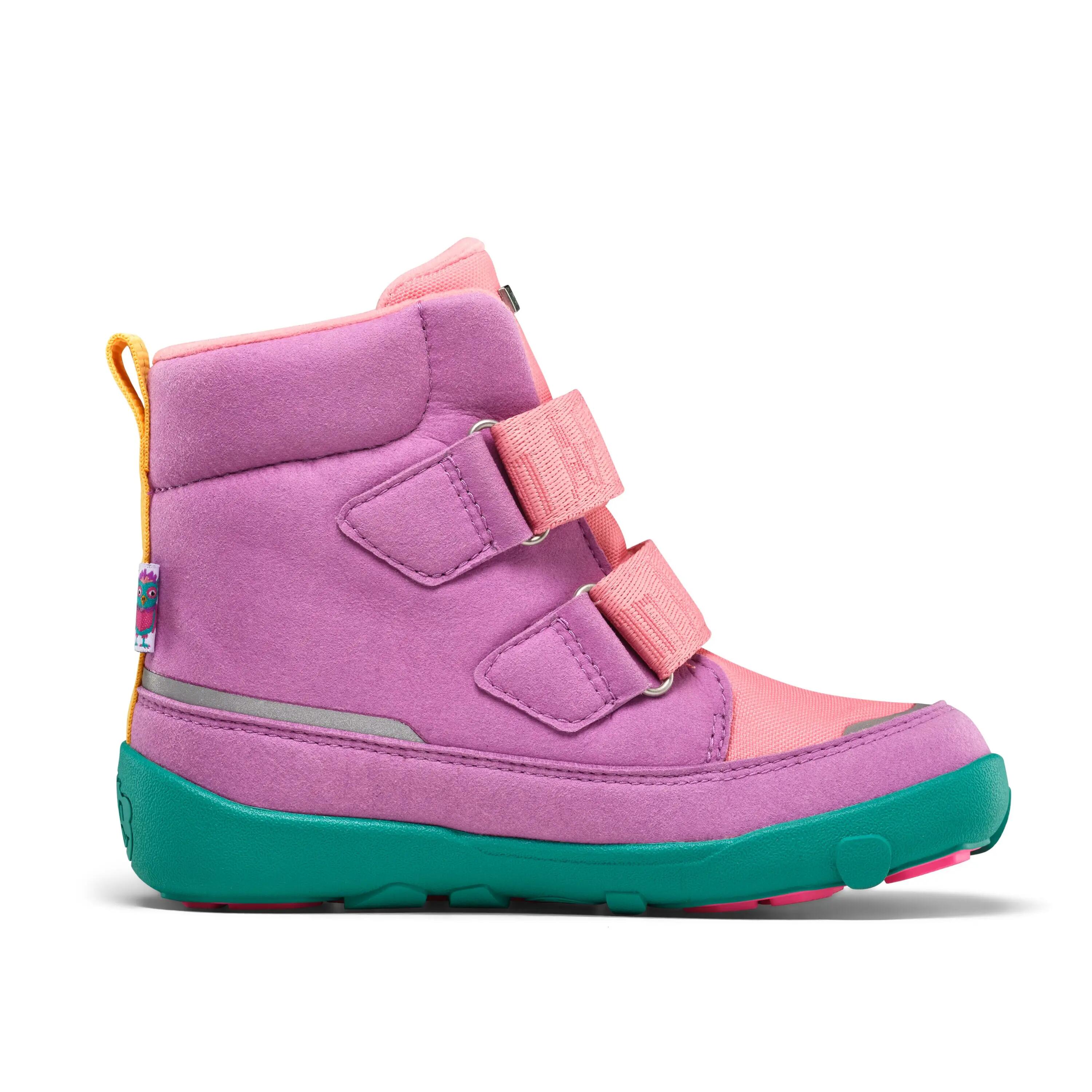 Botas barefoot de inverno - Comfy Owl - Vegan, impermeáveis - Rosa 3/9