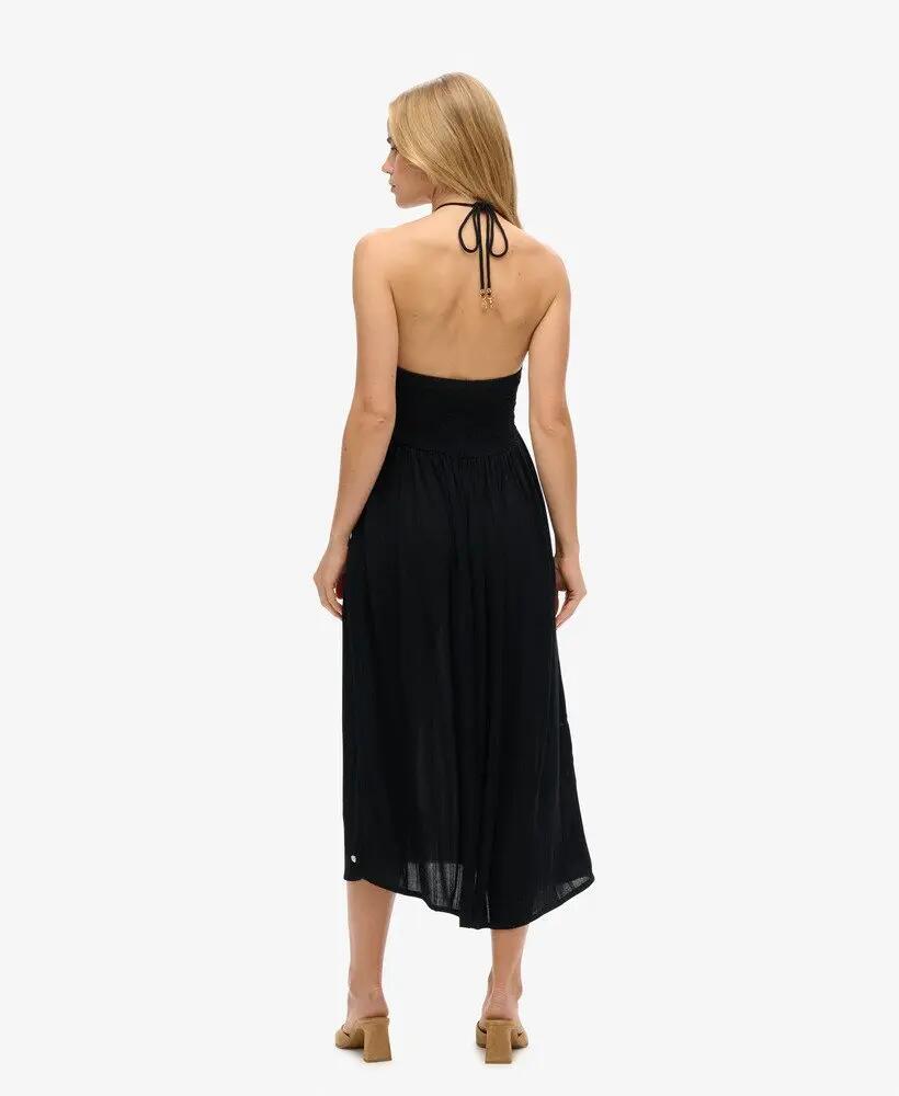 superdry Vestido midi Cut Out em viscose preta 4/5