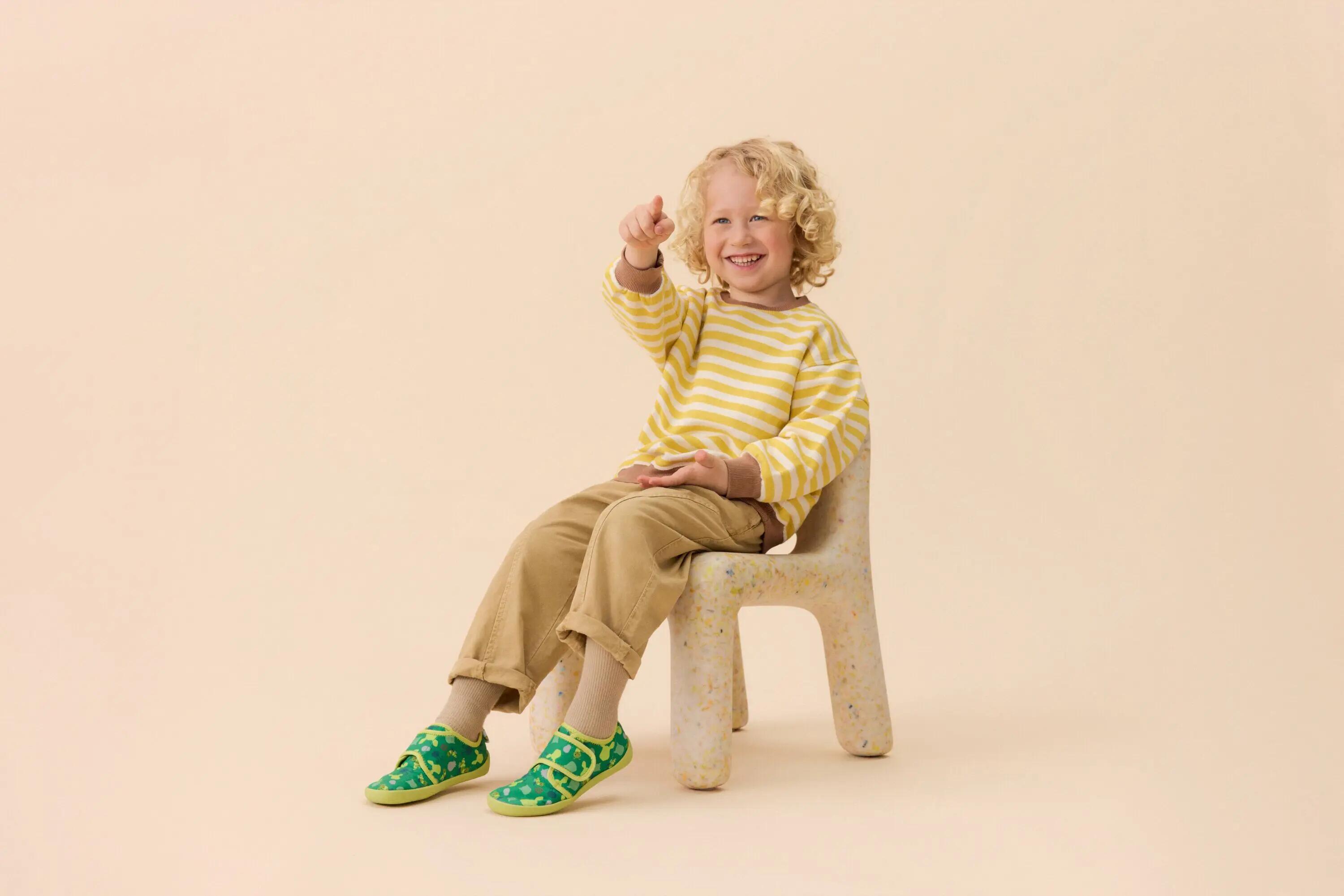 Chaussons barefoot - enfants - movy caterpillar - vert 10/12