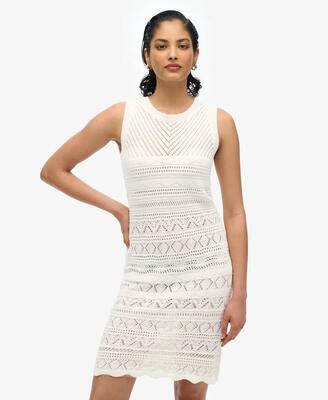Superdry crochet mini jurk van 100% katoen
